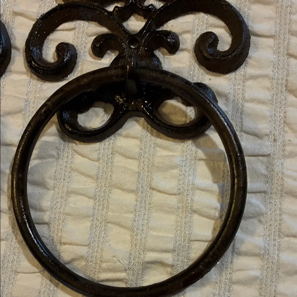 Elegant Brown Cast Iron Wall Decor towel holders